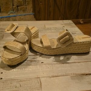 Sam Edelman Tan Espadrille Platform Sandals